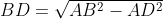 Offset as square root of hypoteneuse squared minus base squared